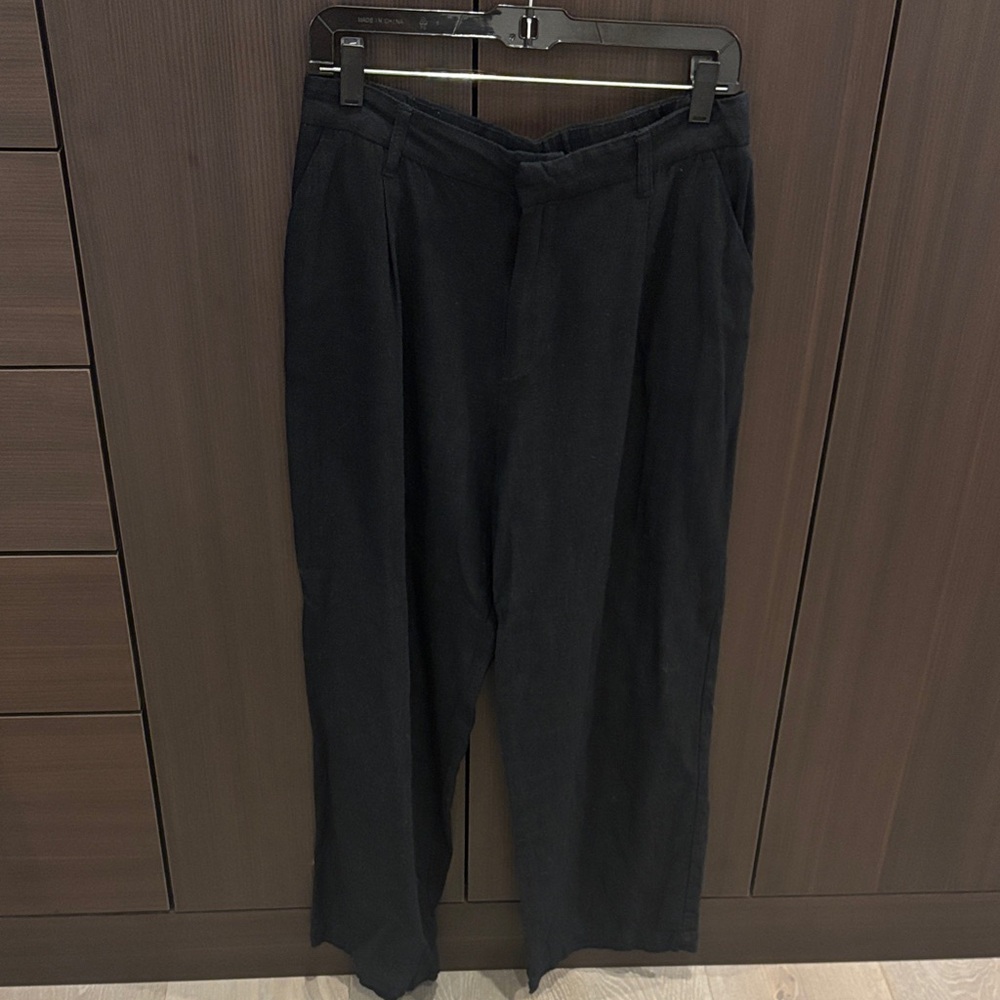 H&M Women's Black Linen Trousers